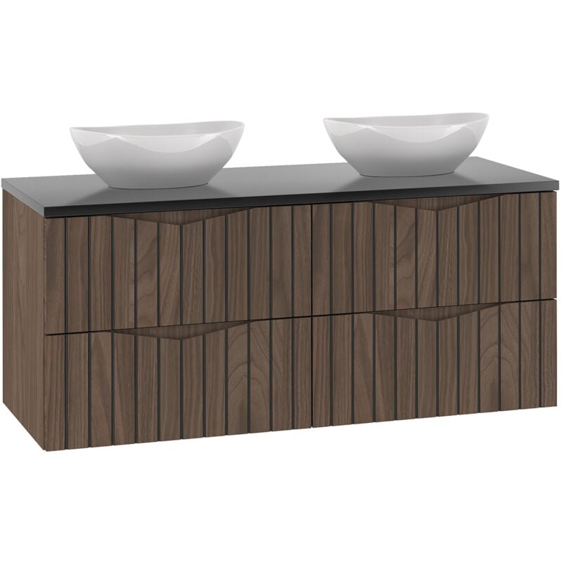 Meuble double vasque 120cm Siena bois et noir