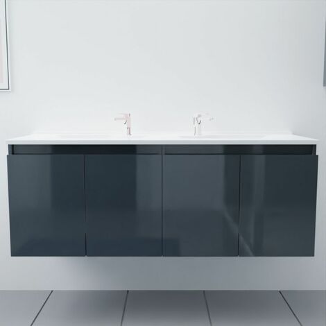 Meuble double vasque 140 cm PROLINE - Gris anthracite - Gris