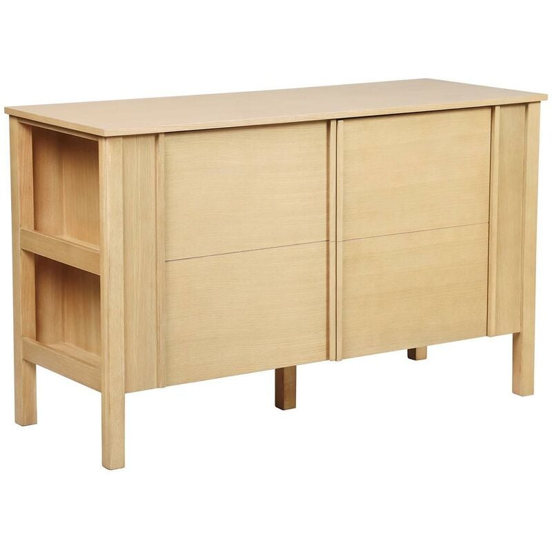 Mob-in - Meuble double vasque chêne portes lisses 130 cm