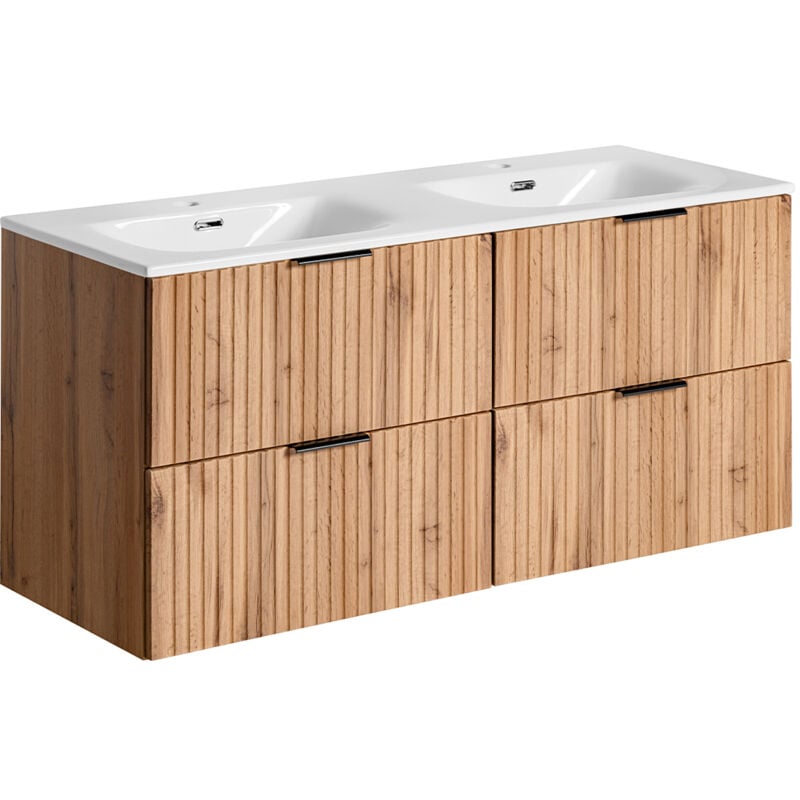 Petits-meubles - Meuble double vasque encastrée 120cm Adriel Bois