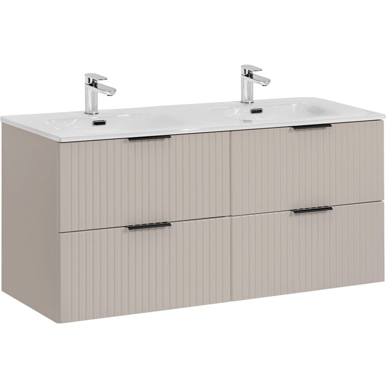 Petits-meubles - Meuble double vasque encastrée 120cm Adriel Cachemire