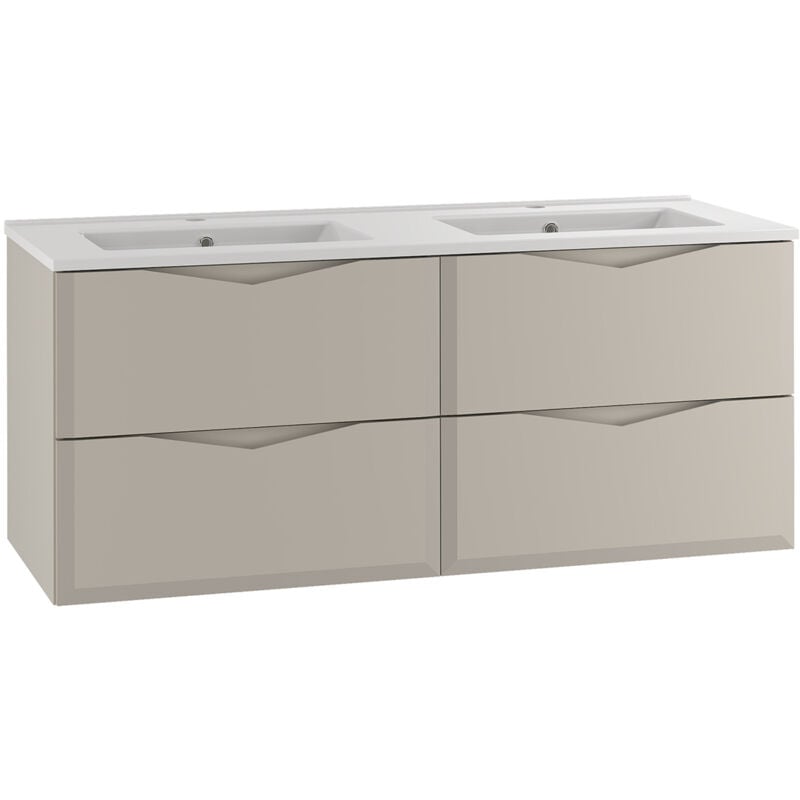 Meuble double vasque encastrée 120cm Ellie Cachemire