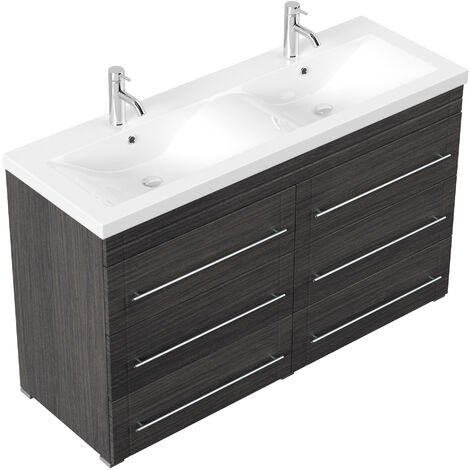 Meuble double vasque Gallo moderne Charbon antique à poser