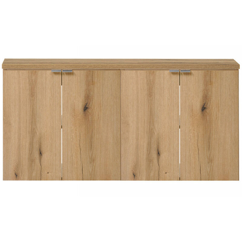 [en.casa] - Meuble double vasque newport 120 x 60 x 40 cm effet chêne