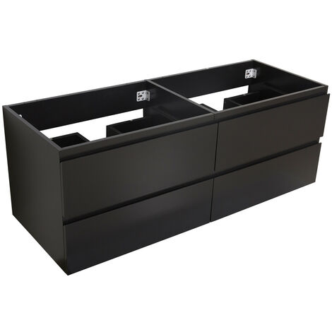 Meuble double vasque noir carbone  120cm
