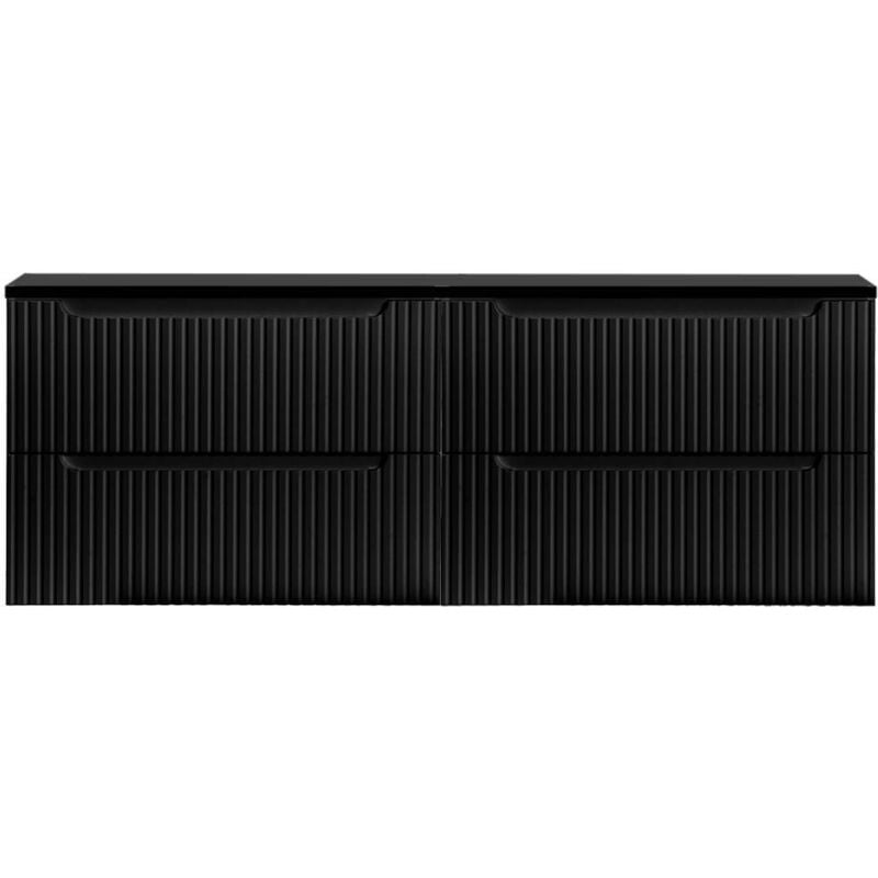 Meuble double vasque Newport 161 x 60 x 40 cm noir [en.casa]