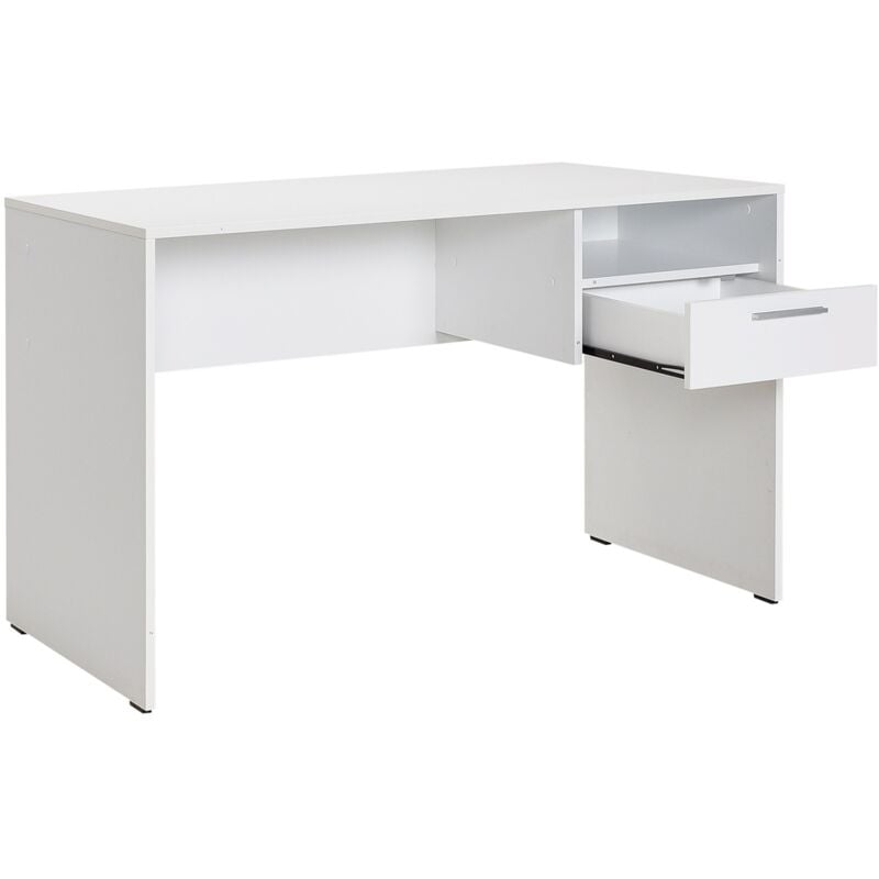 Pegane - Meuble du bureau, table de bureau en bois coloris blanc - longueur 120 x profondeur 60 cm