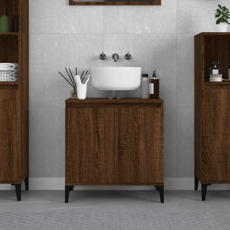 Vidaxl - Meuble d'évier chêne marron 58x33x60 cm bois d'ingénierie