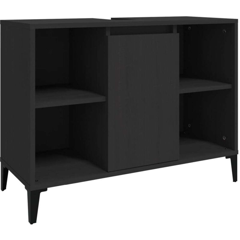 Vidaxl - Meuble d'évier noir 80x33x60 cm bois d'ingénierie