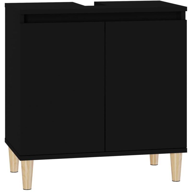 Vidaxl - Meuble d'évier noir 58x33x60 cm bois d'ingénierie