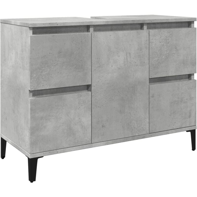 Vidaxl - Meuble d'évier gris béton 80x33x60 cm bois d'ingénierie