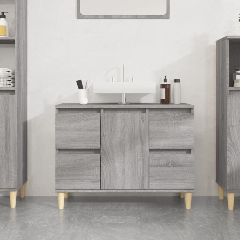 Vidaxl - Meuble d'évier sonoma gris 80x33x60 cm bois d'ingénierie