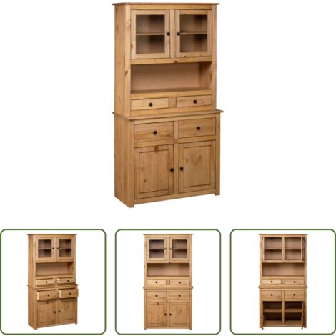 Meuble en bois -  Buffet haut 93x40,5x180 cm Pin Gamme Panama