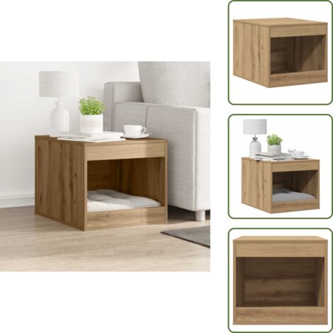 Meuble en bois - vidaXL Meuble de bac à litière pour chat chêne artisanal 47x59x42 cm - Meuble de rangement pour chat
