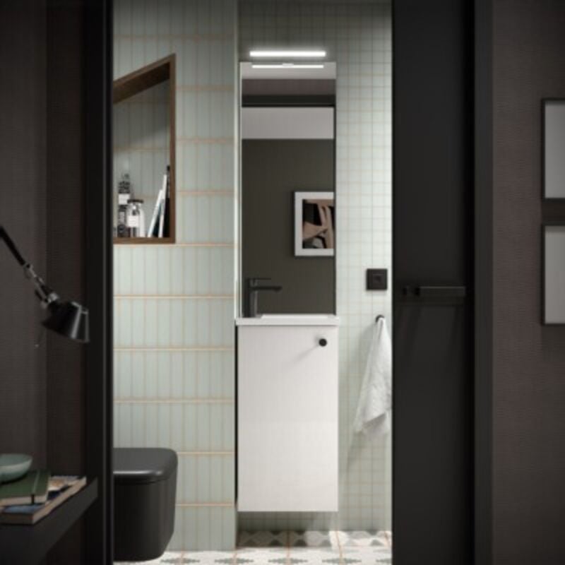 Meuble et vasque marville 1 porte noir mat