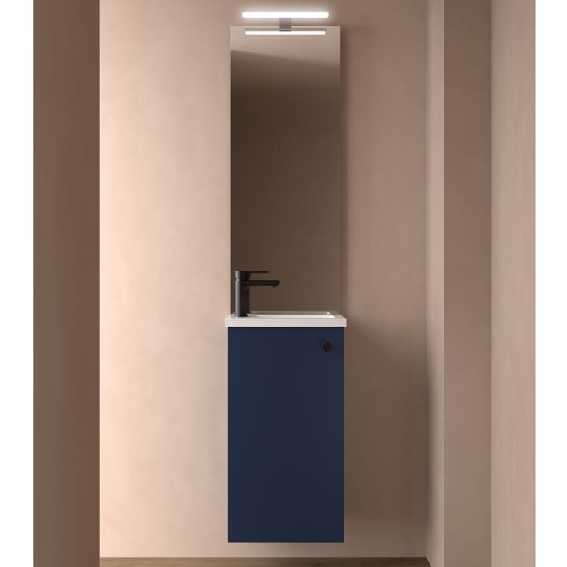 Meuble et vasque marville 1 porte bleu mat