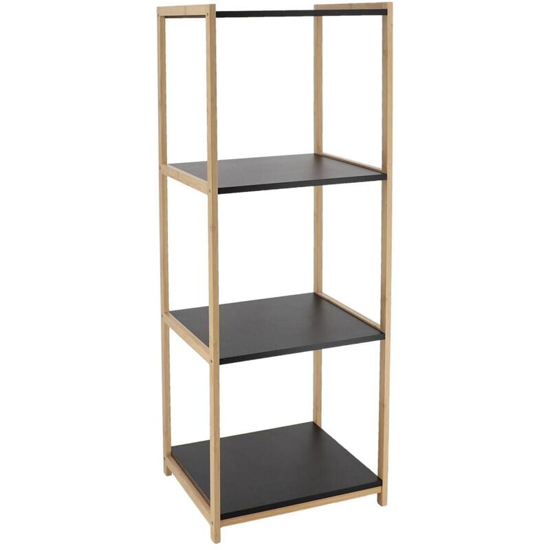 Meuble bambou 4 etageres mdf noir - bambou noir Tendance