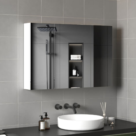 Meuble étagère dessus WC étagère de salle de bain placard 2 portes et niche 68 x 25,5 x 172,5 cm marron noir