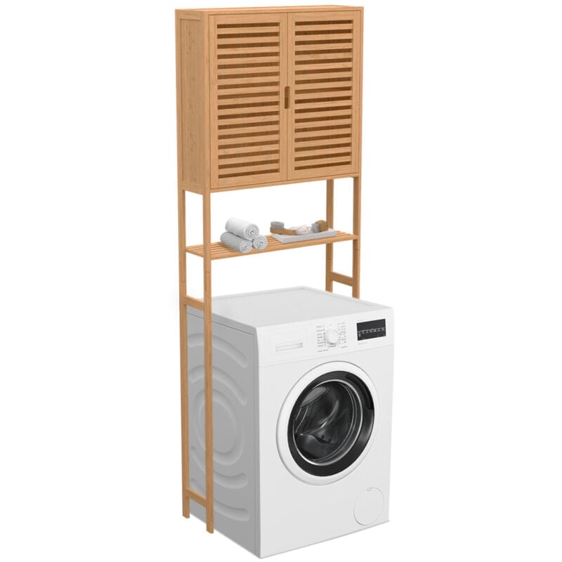 Meuble étagère dessus wc placard bambou bea