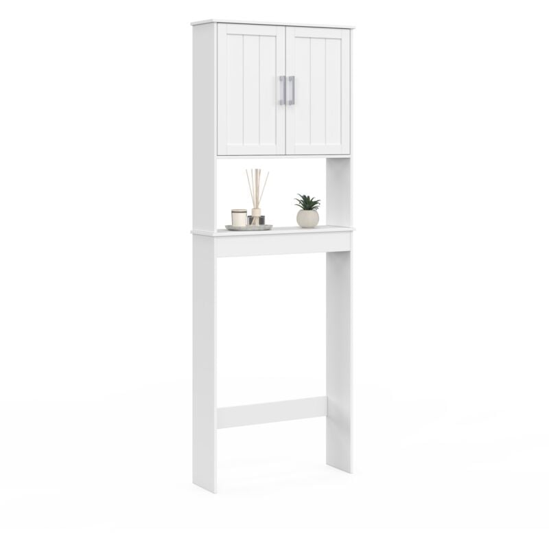 Meuble étagère dessus wc waldo placard bois blanc