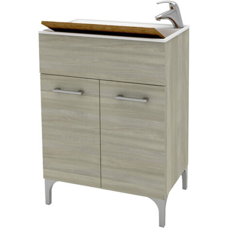 Meuble évier 'Lena' Cm 60 X 50 X H.84 - Chêne gris