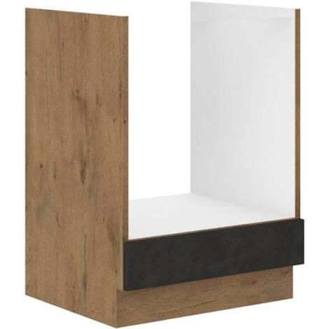 Meuble four ROCK - Mélaminé décor chene lancelot et gris matera - L60 x H82 cm
