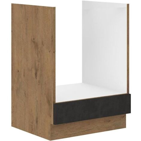 Meuble four ROCK - Mélaminé décor chene lancelot et gris matera - L60 x H82 cm