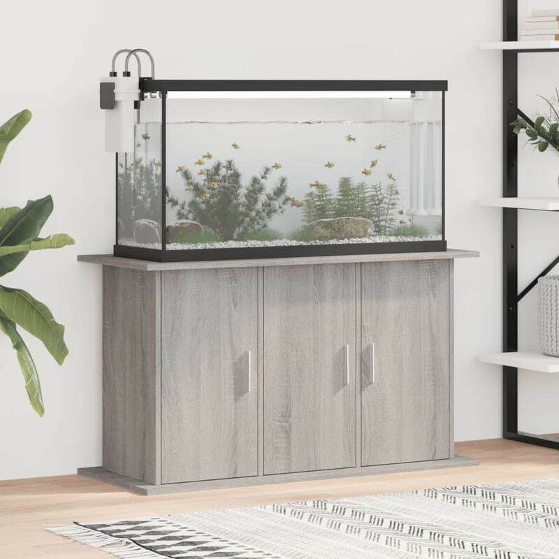 Meuble Gris Pour aquariums de 100 x 40 cm. 3 Portes Support solide et stable pour aquariums - Gris