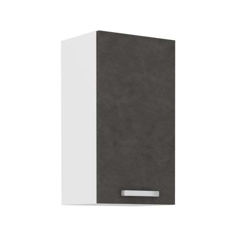Meuble haut 1 porte battante - Gris mat - l 40 x p 31,6 x 72 cm - lassen