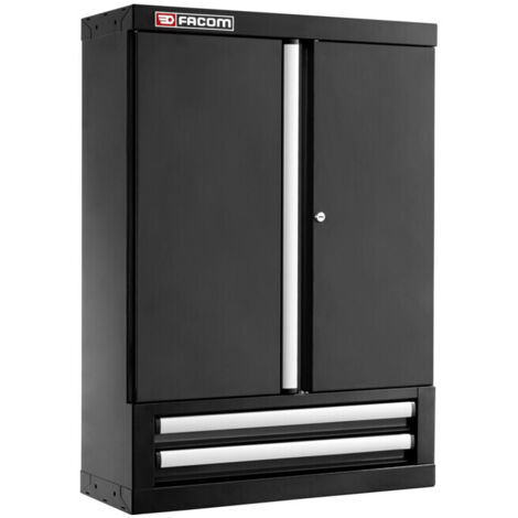 Meuble haut 2 portes pleines et 2 tiroirs Facom JLS3 noir