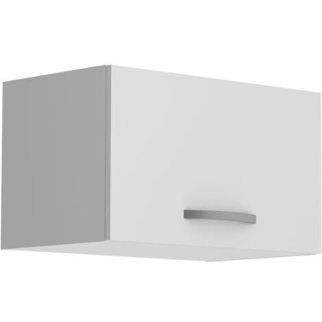 Meuble haut court 1 porte - OSLO - Blanc - L 60 x P 36 x H 35 cm - Cuisine - Contemporain - Mat