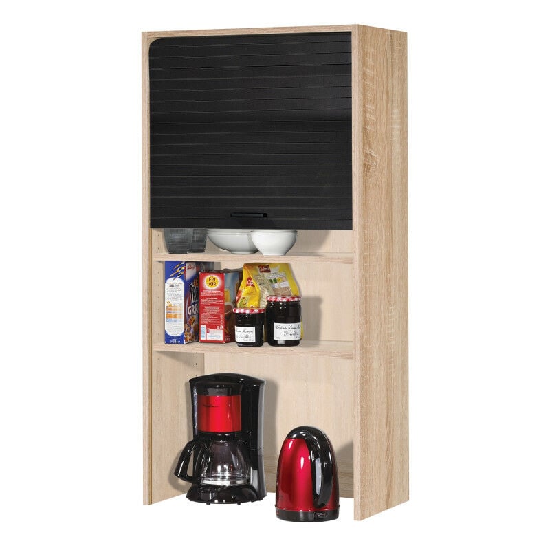 Beaux Meubles Pas Chers - Meuble Haut Cuisine Chêne Noir 60 cm H 124 cm