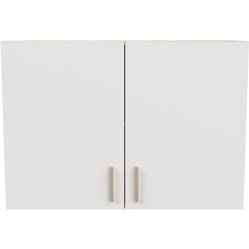 Meuble haut de cuisine 2 portes coloris chêne kronberg, blanc - Longueur 100 x Hauteur 70 x Profondeur 30 cm Pegane