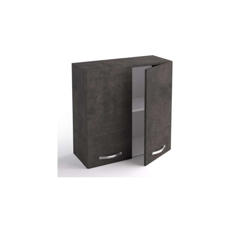 Suspendue cuisine 80x33x72 cm en bois lave avec deux portes - Massa