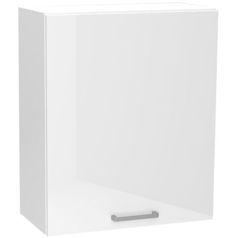 Meuble haut de cuisine avec 1 porte coloris blanc - longueur 60 x profondeur 28 x hauteur 72 cm
