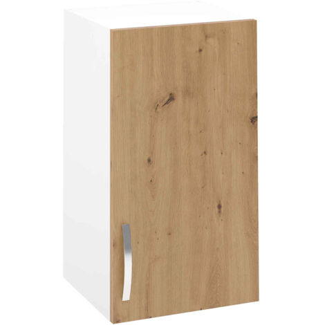 Meuble haut de cuisine avec 1 porte coloris Chêne Albar - Hauteur 70 x Longueur 40 x profondeur 35 cm