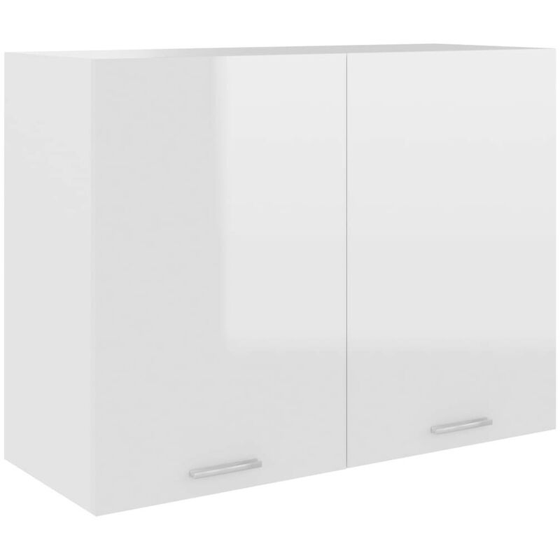 les tendances - meuble haut de cuisine blanc brillant 80x31x60 cm