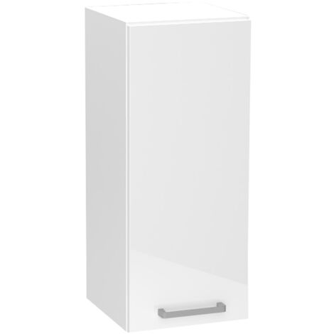 Meuble haut de cuisine coloris blanc avec 1 porte - longueur 30 x profondeur 28 x hauteur 72 cm
