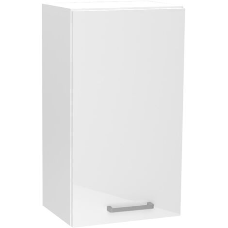 Meuble haut de cuisine coloris blanc avec 1 porte - longueur 40 x profondeur 28 x hauteur 72 cm