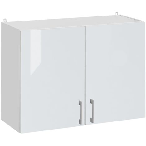 Tendencio Armoire de Rangement 2 Portes avec étagères, Bois, Blanc, 58,5 cm  de Largeur et 180 cm de Hauteur : : Cuisine et Maison