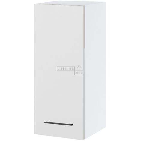 Meuble haut de cuisine Lovia Blanc Mat 1 porte L 30 cm - Porte avec poignée apparente   White