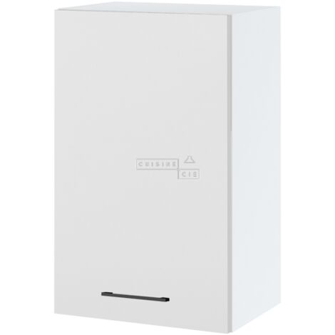 Meuble haut de cuisine Lovia Blanc Mat 1 porte L 45 cm - Porte avec poignée apparente   White