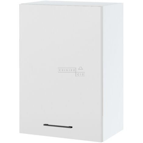 Meuble haut de cuisine Lovia Blanc Mat 1 porte L 50 cm - Porte avec poignée apparente   White