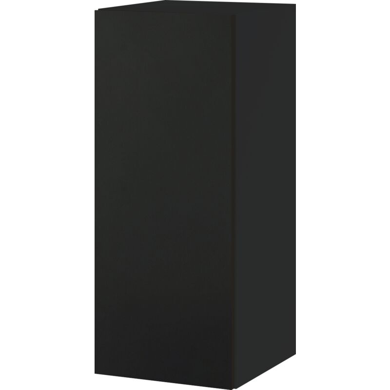 Meuble haut de cuisine Lovia noir Mat 1 porte l 30 cm Type de façade: Porte avec poignée intégrée