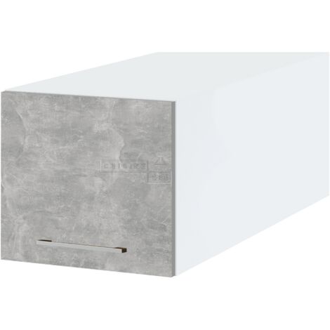 Meuble haut grande profondeur de cuisine Bellissi Beton Naturel 1 porte relevable L 40 cm - Porte avec poignée apparente Grey