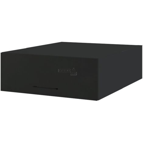 Meuble haut grande profondeur de cuisine Lovia Noir Mat 1 porte relevable L 80 cm - Porte avec poignée apparente Black