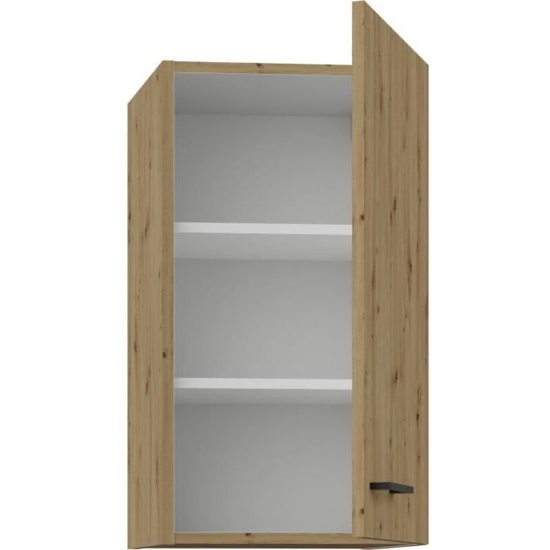 MODENA - Armoire haute - 1 porte - 40 x 31 x 72 cm - Chêne artisanal / Noir mat