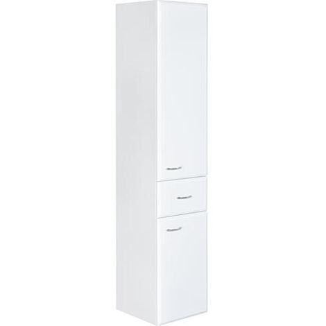 Meuble haut Serie MAC 2 portes 1 tiroir blanc brillant ouverture droit lxHxP 300x1440x320 mm