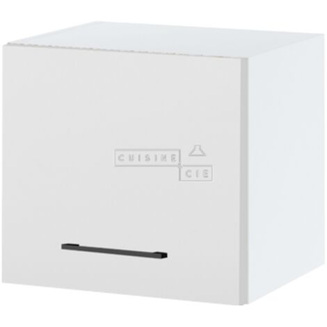 Meuble haut SLIM de cuisine Lovia Blanc Mat 1 porte relevable L 40 cm - Porte avec poignée apparente   White