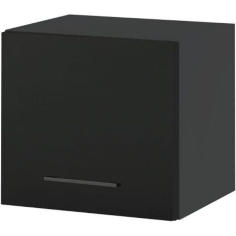 Meuble haut SLIM de cuisine Lovia Noir Mat 1 porte relevable L 40 cm - Porte avec poignée apparente   Black